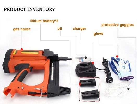 Pistolet à clous à gaz GSR40 avec une capacité élevée et une batterie rechargeable de 7,2 V / 2 Ah
