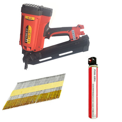 378*374*110mm Dimension 34 degrés Lithium Gas Cadrage pistolet à clous pour 2 pouces Min longueur de clous