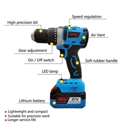 Forage rechargeable 21V à batterie au lithium