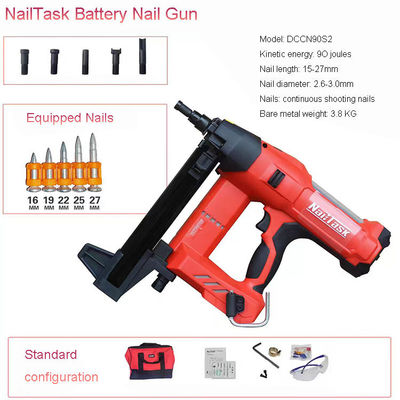Support personnalisé OBM pistolet à clous DCCN90S2 batterie au lithium rechargeable pour le travail du bois