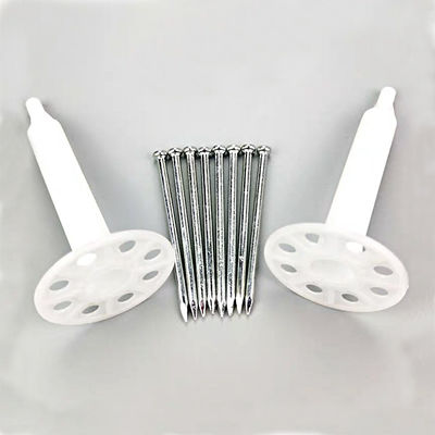 Pièces en plastique, clous en béton avec isolation et revêtement en zinc, diamètre de la tête 7,6 mm