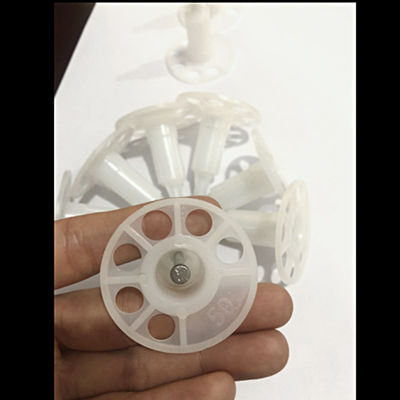 Pièces en plastique, clous en béton avec isolation et revêtement en zinc, diamètre de la tête 7,6 mm