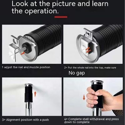 Un puissant pistolet à clous en acier de 3 m avec une tige d'extension 4 niveaux Ciment Muro Pistolet de tir Plafond Muro Ancrage fil de fente Dispositif Rivet outil