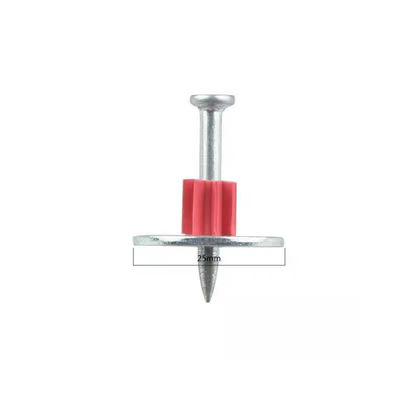 7.6mm Diamètre de la tête 25mm Laveuse en acier Des clous en acier à grande vitesse pour les broches de béton PDW