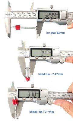 PD52 52 mm épingle à tête en acier pour clous de tir en béton dans un pistolet à clous actionné à la poudre