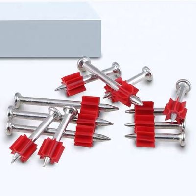 Diamètre général de la tête Des clous de tir galvanisés argentés avec laveuse en caoutchouc rouge 100 pièces PACK