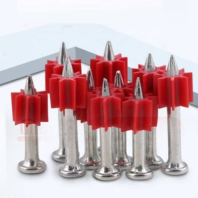 Diamètre général de la tête Des clous de tir galvanisés argentés avec laveuse en caoutchouc rouge 100 pièces PACK
