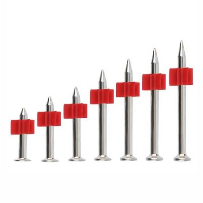 Diamètre général de la tête Des clous de tir galvanisés argentés avec laveuse en caoutchouc rouge 100 pièces PACK