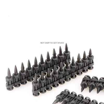 3.0mm Diamètre de la tige Des clous en béton en acier noir pour des attaches lourdes de pistolets à gaz