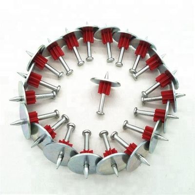 Un clou en béton de type PDW galvanisé électriquement avec un lave-linge en métal de 25 mm