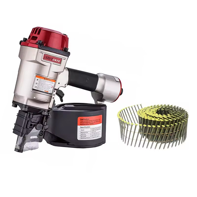 La fixation des clous de pièces de monnaie est rapide et facile avec le pistolet pneumatique à clous sans fil