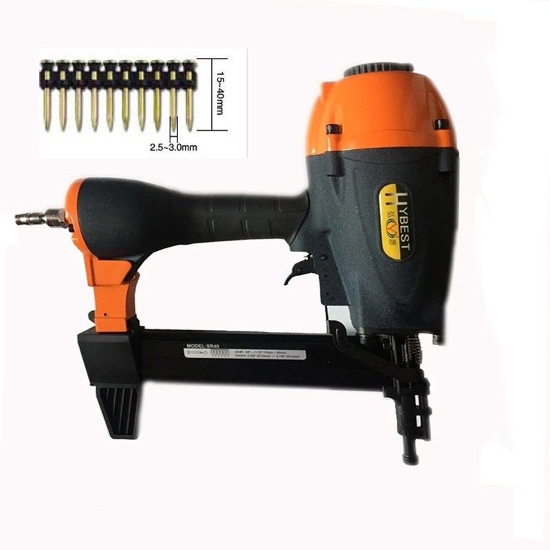 Pistolet à clous en béton à haute pression SR40 Pneumatique à clous à air avec capacité de charge de 30 pièces