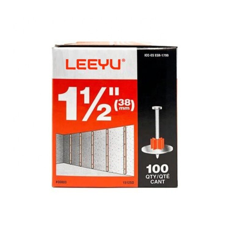 Galvanisé 1-1 / 2 pouces. / 38mm Drive Pin avec laveuse 100-Pack Point de coupe Point de pointe