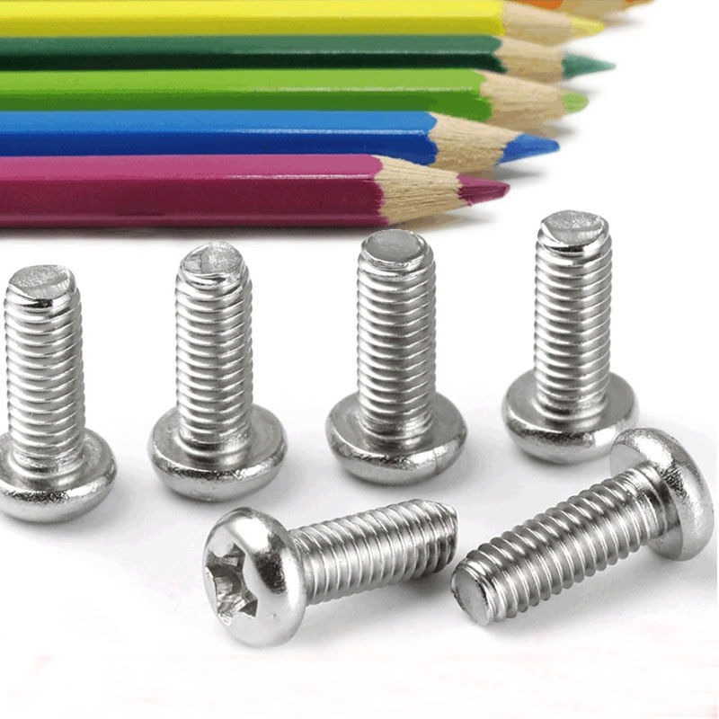 Finition en acier inoxydable ISO Standard Zinc de haute quantité 304 Croix tête ronde Pan machine de coupe de vis