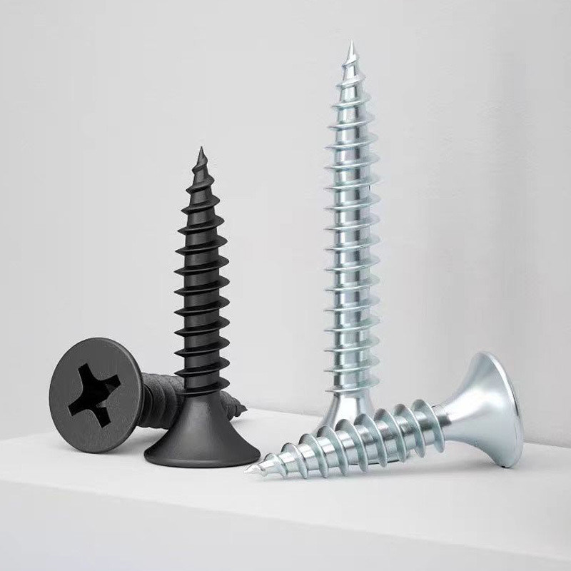 Screw pour l'installation de paroi sèche à fil fin phosphaté gris noir