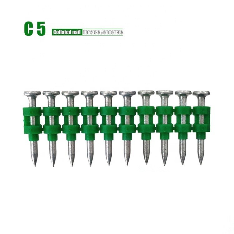 Pinceau de conduite de clous de bande de plastique collée standard ISO pour clous de béton à gaz à charpente lisse