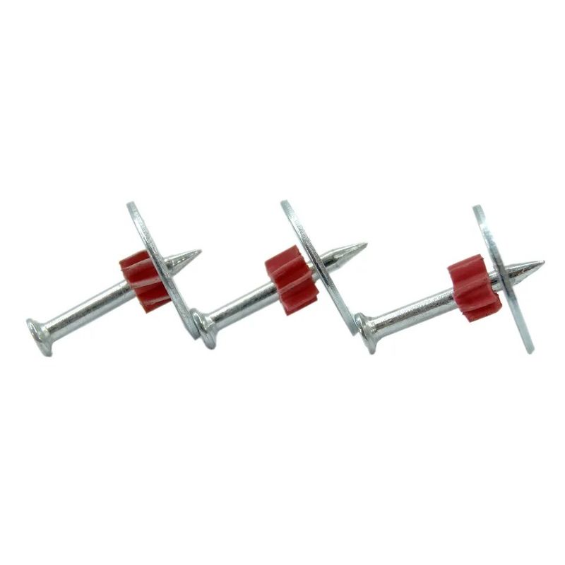 Matériau de construction de bâtiment fixation de broches PDW à grande vitesse clous en acier en béton avec laveuse en acier de 25 mm Norme ISO